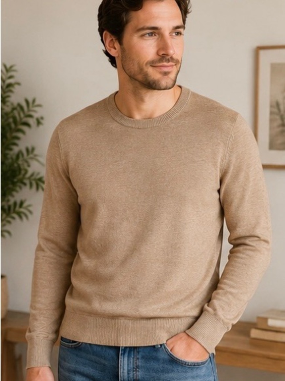 ✌🏻 2 pack of Banana Republic Men’s Merino Wool Sweaters - Beige/ Grey